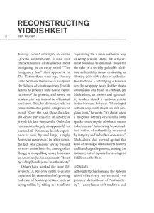 Reconstructing Yiddishkeit 12