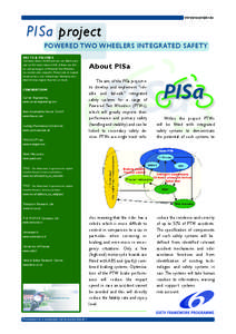 www.pisa-project.eu PISa project POWERED TWO WHEELERS INTEGRATED SAFETY