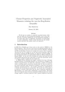 Closure Properties and Negatively Associated Measures violating the van den Berg-Kesten Inequality Klas Markstr¨om January 28, 2010 Abstract