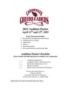 Information about the Auditions: