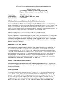 Documentation of Environmental Indicator Determination - Military Ocean Terminal, Bayonne, New Jersey