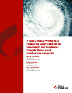 A Supplemental Whitepaper Addressing Sandy’s Impact on Commercial and Residential Property Owners and Construction Companies Josh M. Greenbaum