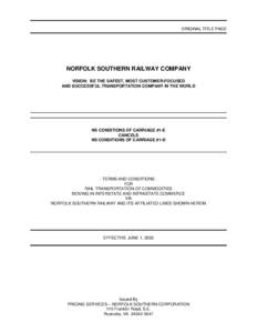 Contract law / Legal documents / Consignee / Cargo / Contract of carriage / Norfolk Southern Railway / Consignor / Conrail / Carriage of Goods By Sea Act / Rail transportation in the United States / Transportation in the United States / Transport law