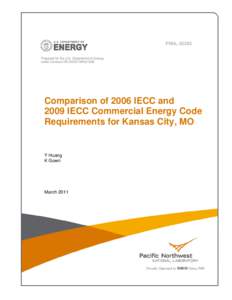 PNNL[removed]Prepared for the U.S. Department of Energy under Contract DE-AC05-76RL01830 Comparison of 2006 IECC and 2009 IECC Commercial Energy Code