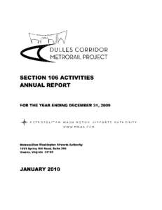 DULLES CORRIDOR METRORAIL PROJECT SECTION 106 ACTIVITIES ANNUAL REPORT