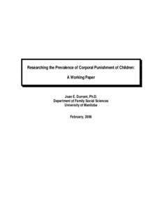 Microsoft Word - Durrant Paper on Researching Corporal Punishment Prevalence-1.doc