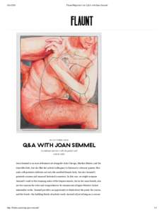 Flaunt Magazine | Art: Q&A with Joan Semmel