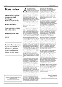 Patricia Barratt, Freedom of Information journal – Volume 5, Issue 1 ( September/October 2008 )
