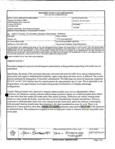 Form[removed]Hospira, Inc - McPHerson, KS Issued[removed]