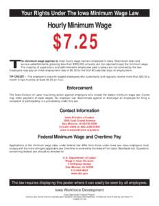 Iowa Minimum Wage Law Poster