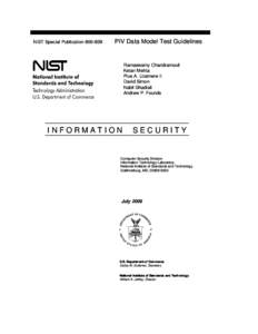 NIST SP 800-85B, PIV Data Model Test Guidelines