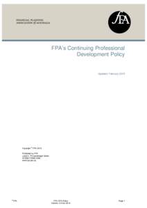 FPA’s Continuing Professional Development Policy Updated: February[removed]Copyright