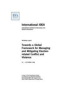 International IDEA International Institute for Democracy and Electoral Assistance Workshop report