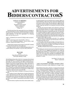 ADVERTISEMENTS FOR  BIDDERS/CONTRACTORS NOTICE TO BIDDERS OFFICE OF GENERAL SERVICES