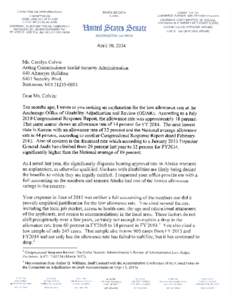 Sen Begich Follow-up Letter to SSA[removed]