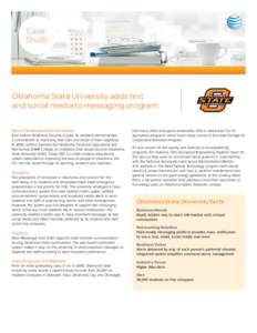 Oklahoma State University–Stillwater / Stillwater /  Oklahoma / Boone Pickens Stadium / Text messaging / Fire Protection Publications / T. Boone Pickens / Tulsa /  Oklahoma / Oklahoma City / Student Union / Geography of Oklahoma / Oklahoma / Oklahoma State University