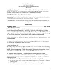 Wisconsin Council on Forestry Meeting Minutes (June 11, 2015)