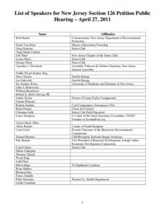 Microsoft Word - NJ Hearing List of Speakers.doc