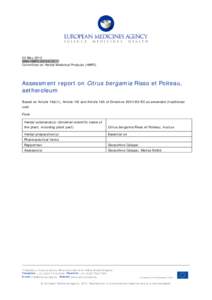 22 May 2012 EMA/HMPC[removed]Committee on Herbal Medicinal Products (HMPC)