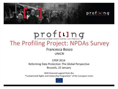 The Profiling Project: NPDAs Survey Francesca Bosco UNICRI CPDP 2014 Reforming Data Protection: The Global Perspective