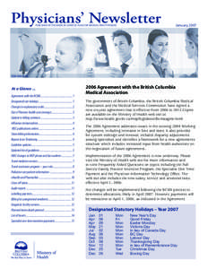 Physicians’ Newsletter PUBLISHED BY THE MEDICAL SERVICES PLAN FOR MEDICAL PRACTITIONERS January[removed]ISSN 0848-676X