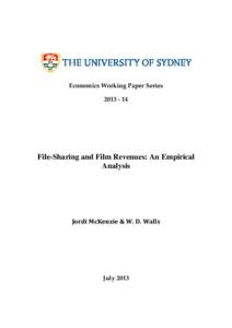 Economics Working Paper Series[removed]File-Sharing and Film Revenues: An Empirical Analysis