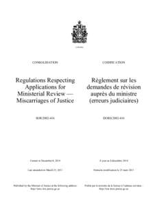 CANADA  CONSOLIDATION CODIFICATION