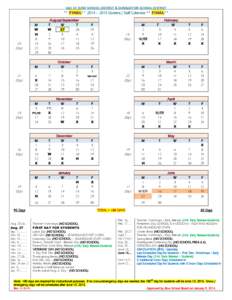 SAU 67, BOW SCHOOL DISTRICT & DUNBARTON SCHOOL DISTRICT ** FINAL** 2014 – 2015 Student / Staff Calendar ** FINAL** 24 Days