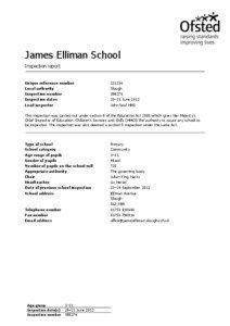 James Elliman School Inspection report