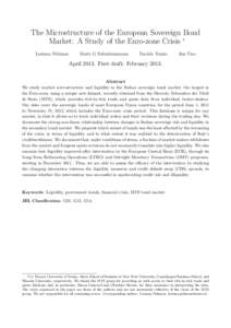 The Microstructure of the European Sovereign Bond Market: A Study of the Euro-zone Crisis ∗ Loriana Pelizzon Marti G Subrahmanyam