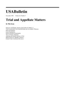 U.S. Attorneys' Bulletin Vol 46 No 05, Trial and Appellate Matters