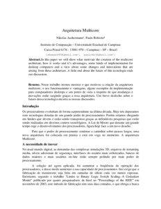 Arquitetura Multicore Nikolas Aschermann¹, Paulo Roberto² Instituto de Computação