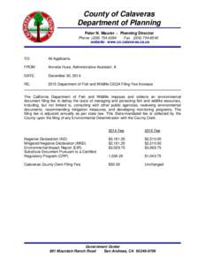 County of Calaveras Department of Planning Peter N. Maurer ~ Planning Director PhoneFaxwebsite: www.co.calaveras.ca.us