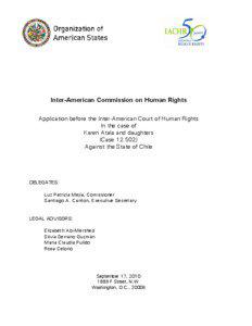 International law / International relations / Americas / Inter-American Commission on Human Rights / Karen Atala / Inter-American Court of Human Rights / International human rights law / Reparations / Amicus curiae / Organization of American States / Human rights / Law