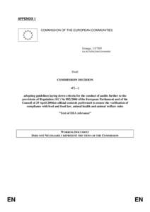 APPENDIX 1  COMMISSION OF THE EUROPEAN COMMUNITIES Grange, [removed]SANCO/F6(2005)D[removed]
