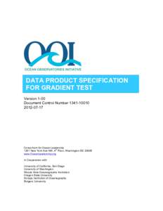 DATA PRODUCT SPECIFICATION FOR GRADIENT TEST Version 1-00 Document Control Number07-17