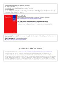 This article was downloaded by: [New York University] On: 20 November 2009 Access details: Access Details: [subscription numberPublisher Routledge Informa Ltd Registered in England and Wales Registered Number