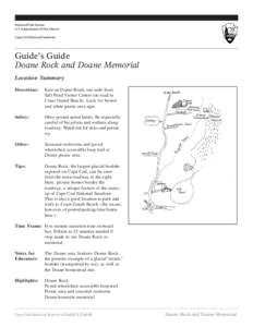 National Park Service U.S. Department of the Interior Cape Cod National Seashore Guide’s Guide Doane Rock and Doane Memorial