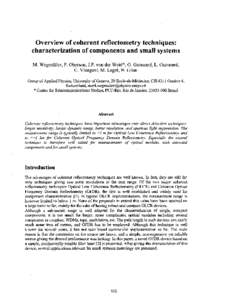 Overview of coherent reflectometry techniques: characterization of components and small systems