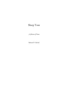 Sharp Tone  A Collection of Poems Richard P. Gabriel