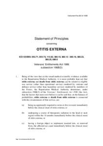 Instrument No.293 of[removed]Statement of Principles concerning  OTITIS EXTERNA