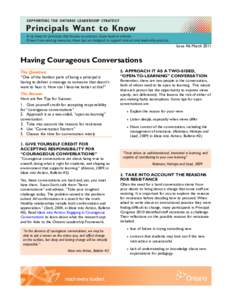 Having Courageous Conversations #6 March 2011