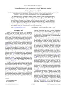 PHYSICAL REVIEW A 87, [removed]Ultracold collisions in the presence of synthetic spin-orbit coupling Hao Duan,1 Li You,1,* and Bo Gao2,† 1