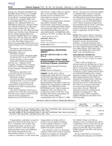 8122  Federal Register / Vol. 78, No[removed]Tuesday, February 5, [removed]Notices Energy LLC, Klamath Generation LLC, Klondike Wind Power LLC, Klondike