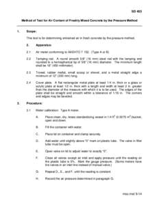 Minimum Sample and Test Requirements