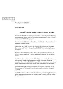 Press release CANAL+ Group