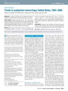 Trends in postpartum hemorrhage: United States, 1994–2006