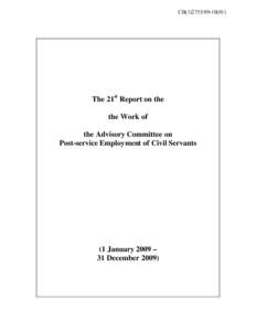 The 9th Report on the Work of the Advisory Committee on Post-retirement Employment covering up to and including 31 March 1998