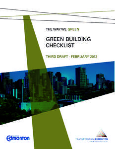 The Way We Green  Green Building CHecklist THIRd draft - FEBRUary 2012