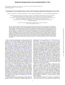 Systematic Biology Advance Access published March 5, 2012  c The Author(sPublished by Oxford University Press, on behalf of the Society of Systematic Biologists. All rights reserved. For Permissions, please email